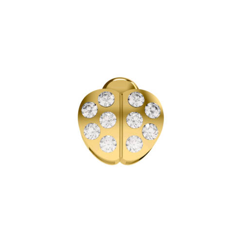 Coccinella in oro giallo e diamanti