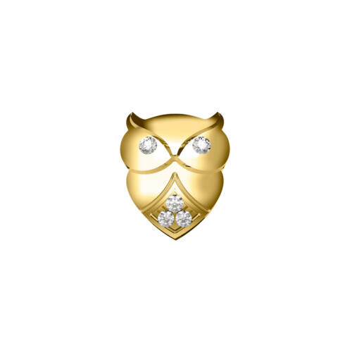 Yellow gold and diamond owl