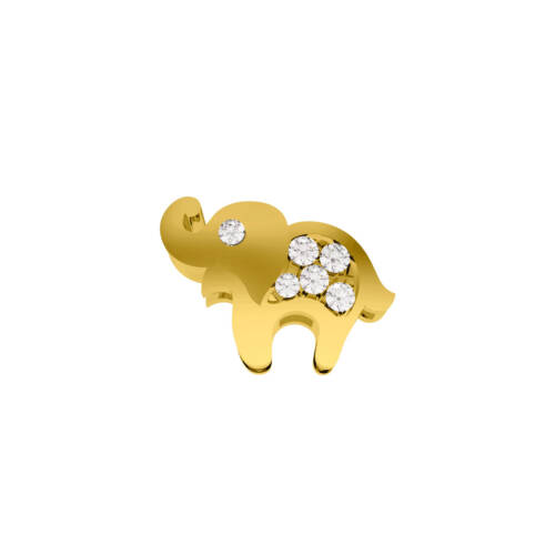 Yellow gold and diamond elephant