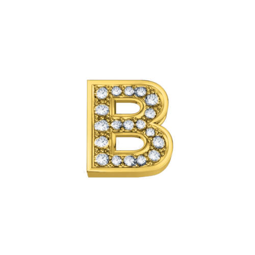 Letter B Classic in yellow gold and diamonds
