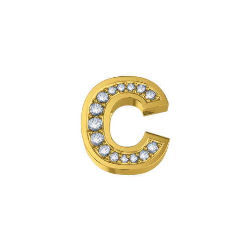 Letter C Classic in yellow gold and diamonds