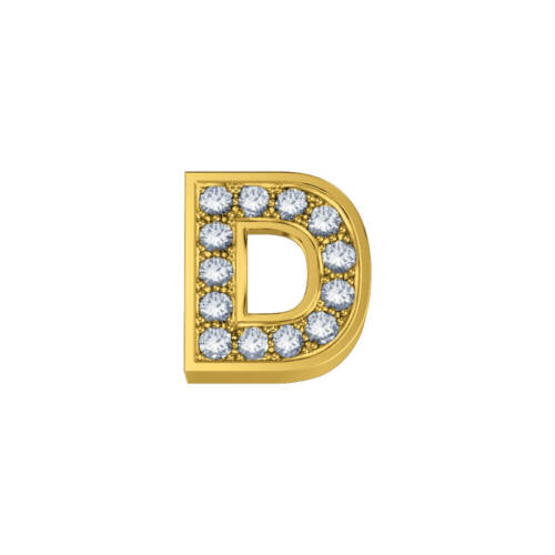 Letter D Classic in yellow gold and diamonds