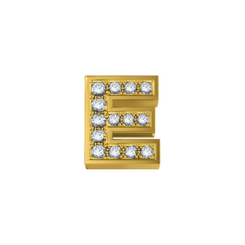 Letter E Classic in yellow gold and diamonds