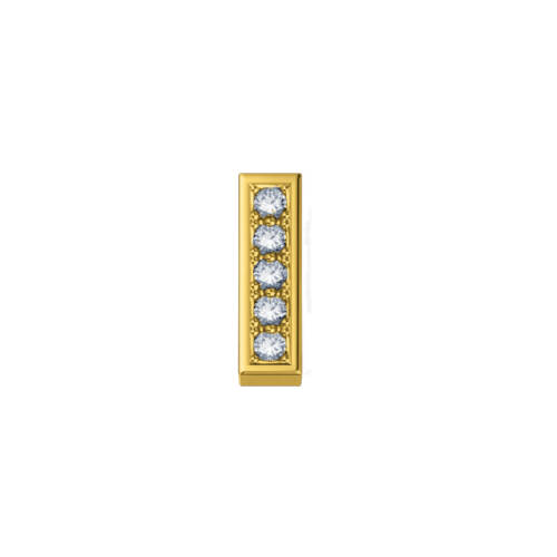 Letter I Classic in yellow gold and diamonds