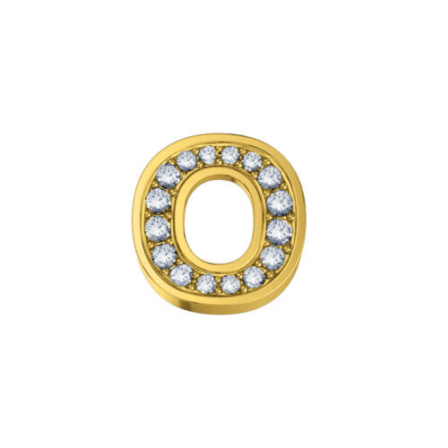 Classic Letter O in yellow gold and diamonds