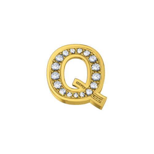 Letter Q Classic in yellow gold and diamonds