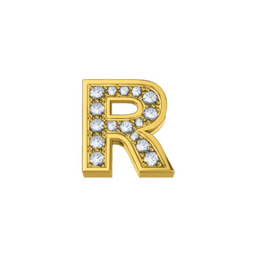 Lettera R Classica in oro giallo e diamanti