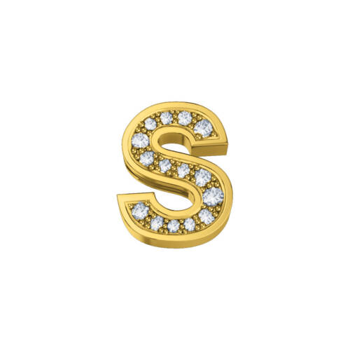 Lettera S Classica in oro giallo e diamanti