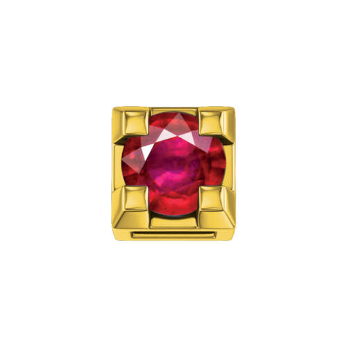 Griffe 0,02 ct in oro giallo e rubino