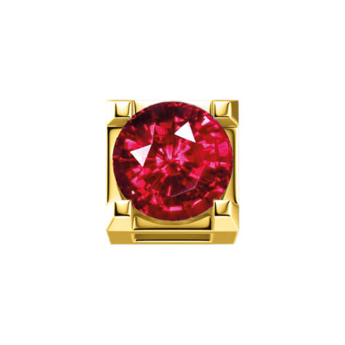 Griffe 0,05 ct in oro giallo e rubino