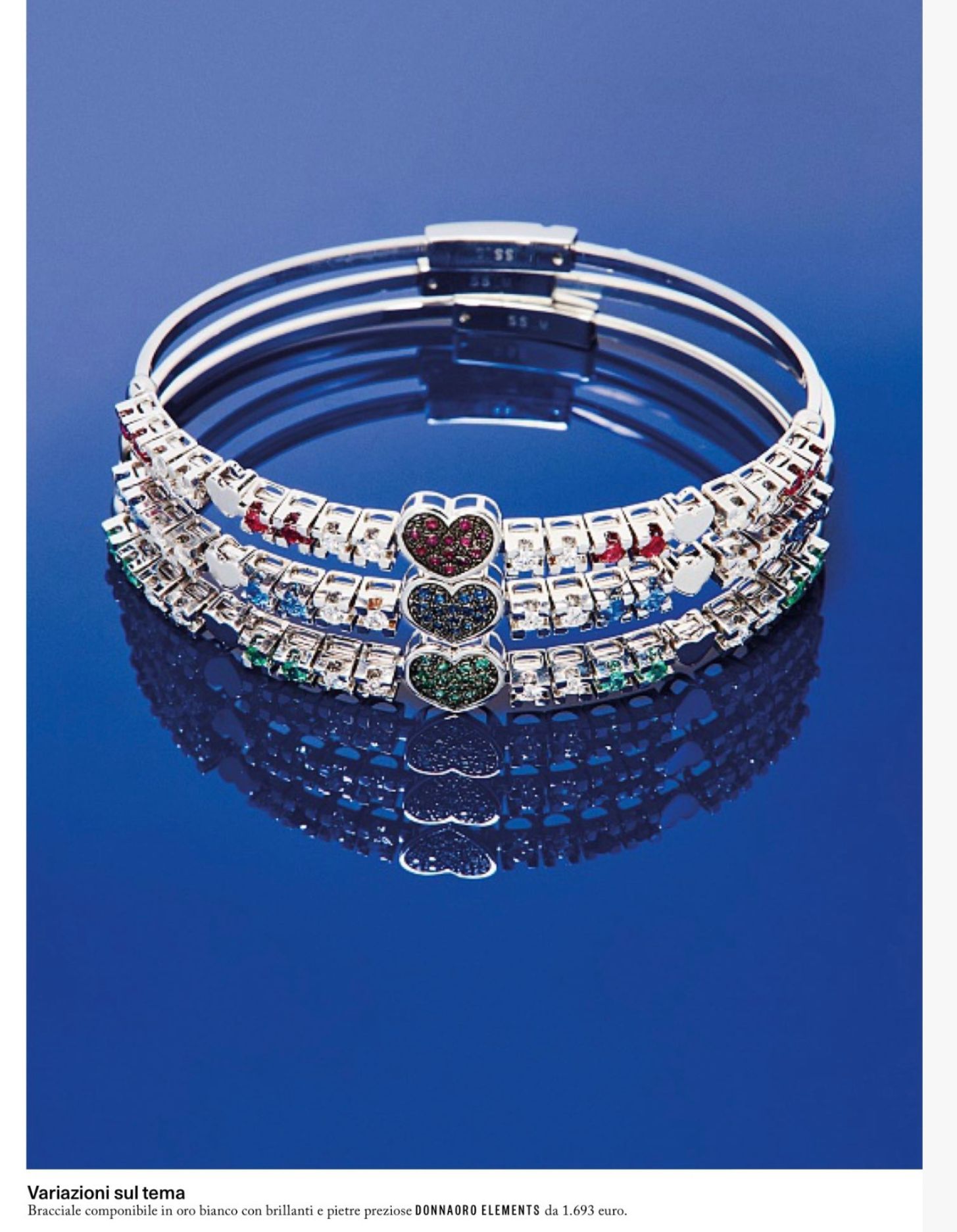 DonnaOro Elements - Bracciali componibili in oro 18kt, diamanti e pietre preziose - Rivista Io Donna - Ottobre 2023