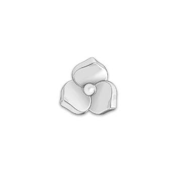 3D flower in white gold