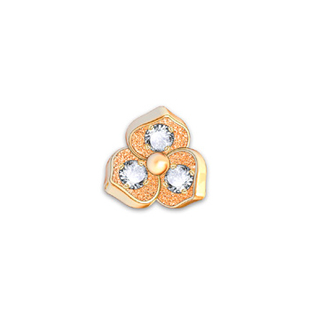 3D flower in yellow gold and diamonds