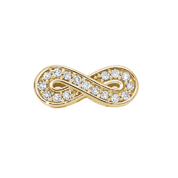 Infinity in yellow gold and diamonds