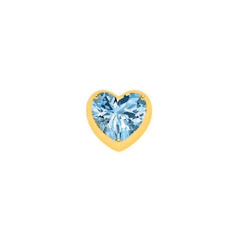 Small Corazon in Yellow Gold and Azure Topaz