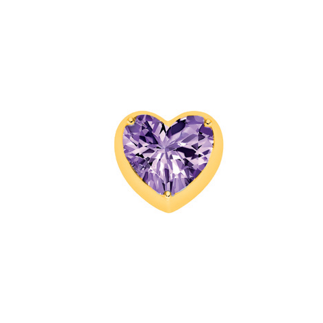 Corazon Grande in Oro Giallo E Ametista