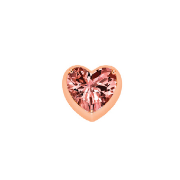 Corazon Piccolo in Oro Rosa E Rodolite