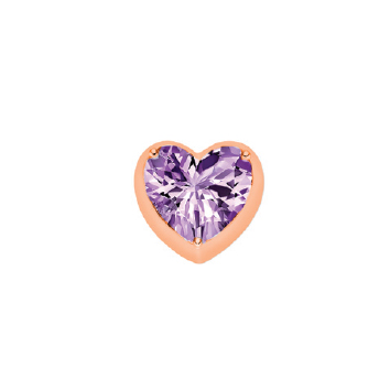 Corazon Piccolo in  Oro Rosa E Ametista